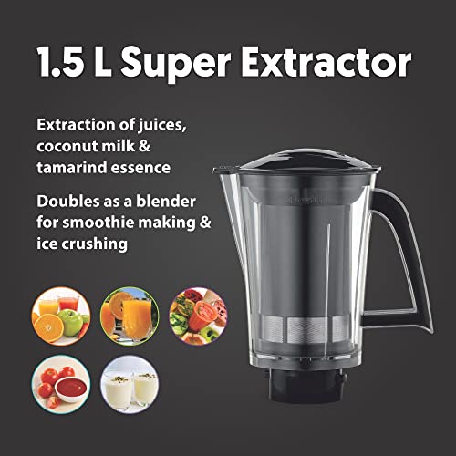 Preethi Steel Supreme MG-208 mixer grinder, 750 watt (Silver/ Black), 4 jars - Super Extractor juicer Jar, Vega W5 motor with 5yr Warranty & Lifelong Free Service - Image 7